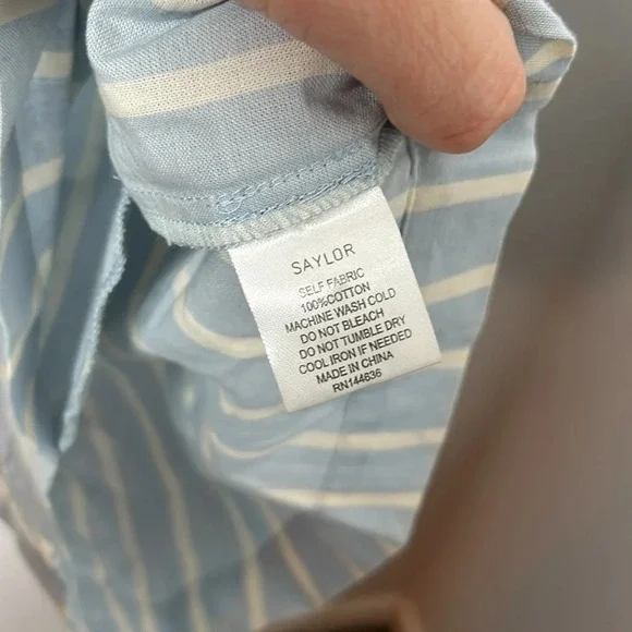 Saylor Willa Blue Striped Cut Out Front Romper - Picture 6 of 8